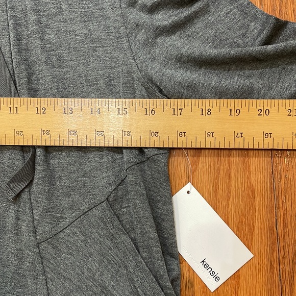 Kensie Size Large Woman's Gray NWT Dress Modern Design Stretch Long Sleeve - Picture 12 of 15